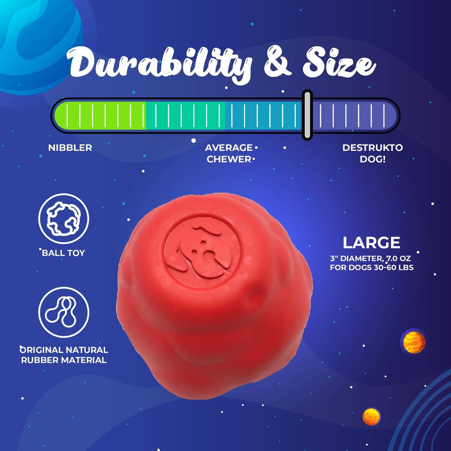 SodaPup - Spotnik Asteroid - Chew Toy - Retrieving Toy - Large - Red