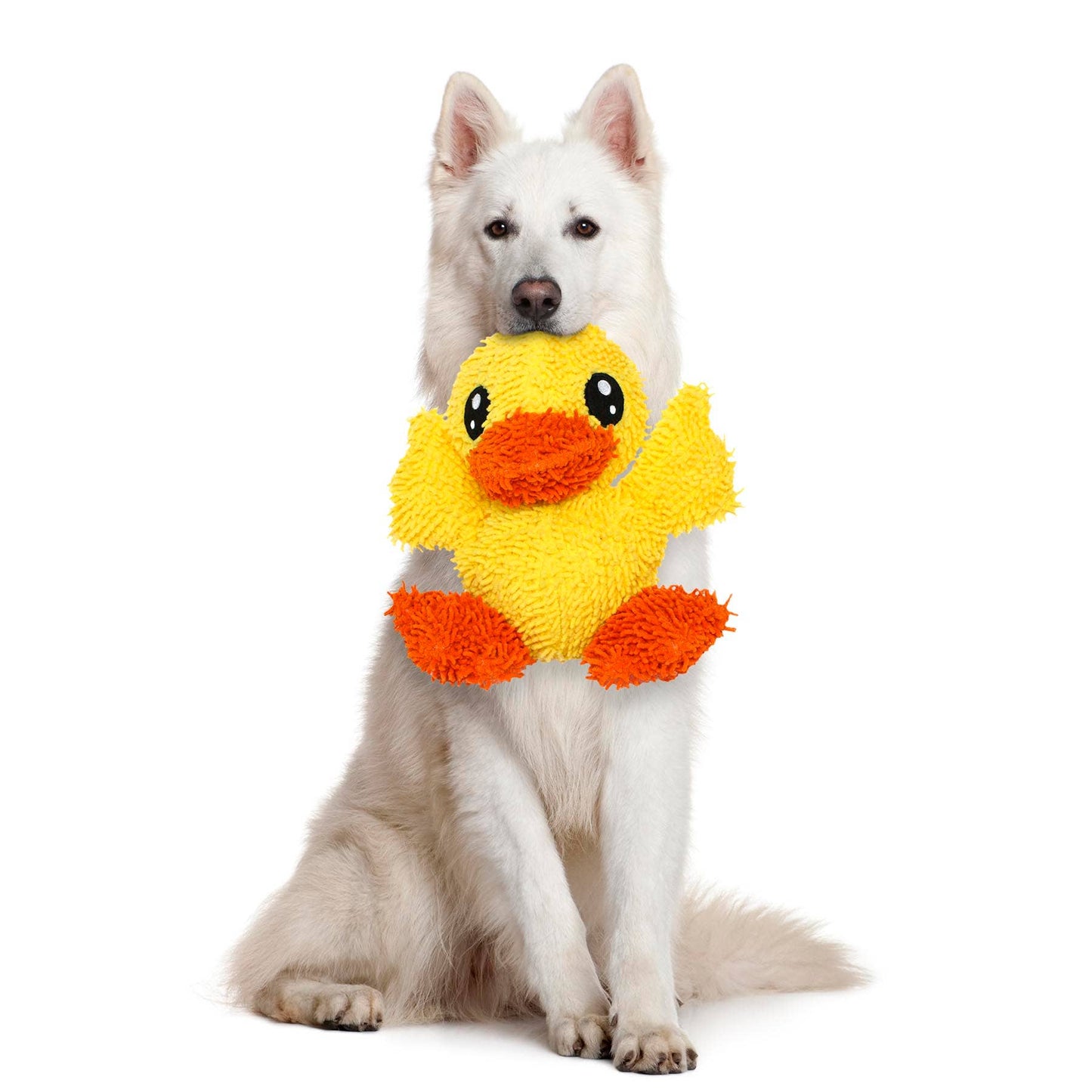Tuffy Dog Toys - VIP Products - Mighty Microfiber Ball Duck, Durable, Squeaky Dog Toy