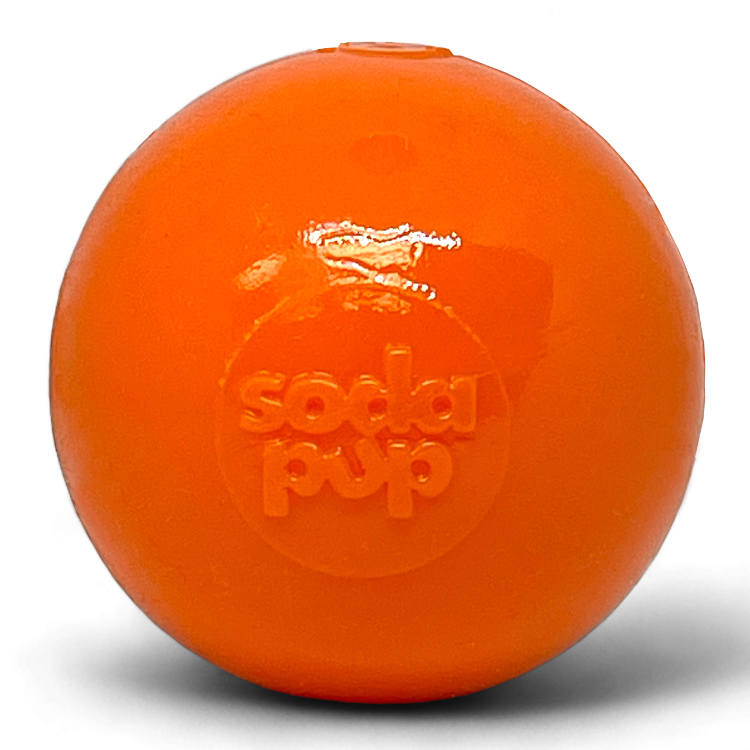 SodaPup - Squeak Ball Ultra Durable PUP-X Squeaking, Chewing, Floating & Retrieving Ball - Large Squeaker Ball - glow in the dark