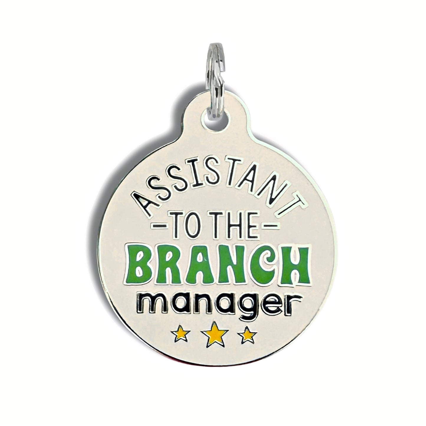Bad Tags - Camping Dog ID Tag Personalize - Assistant to Branch Manager - Large / Engraved QR Code