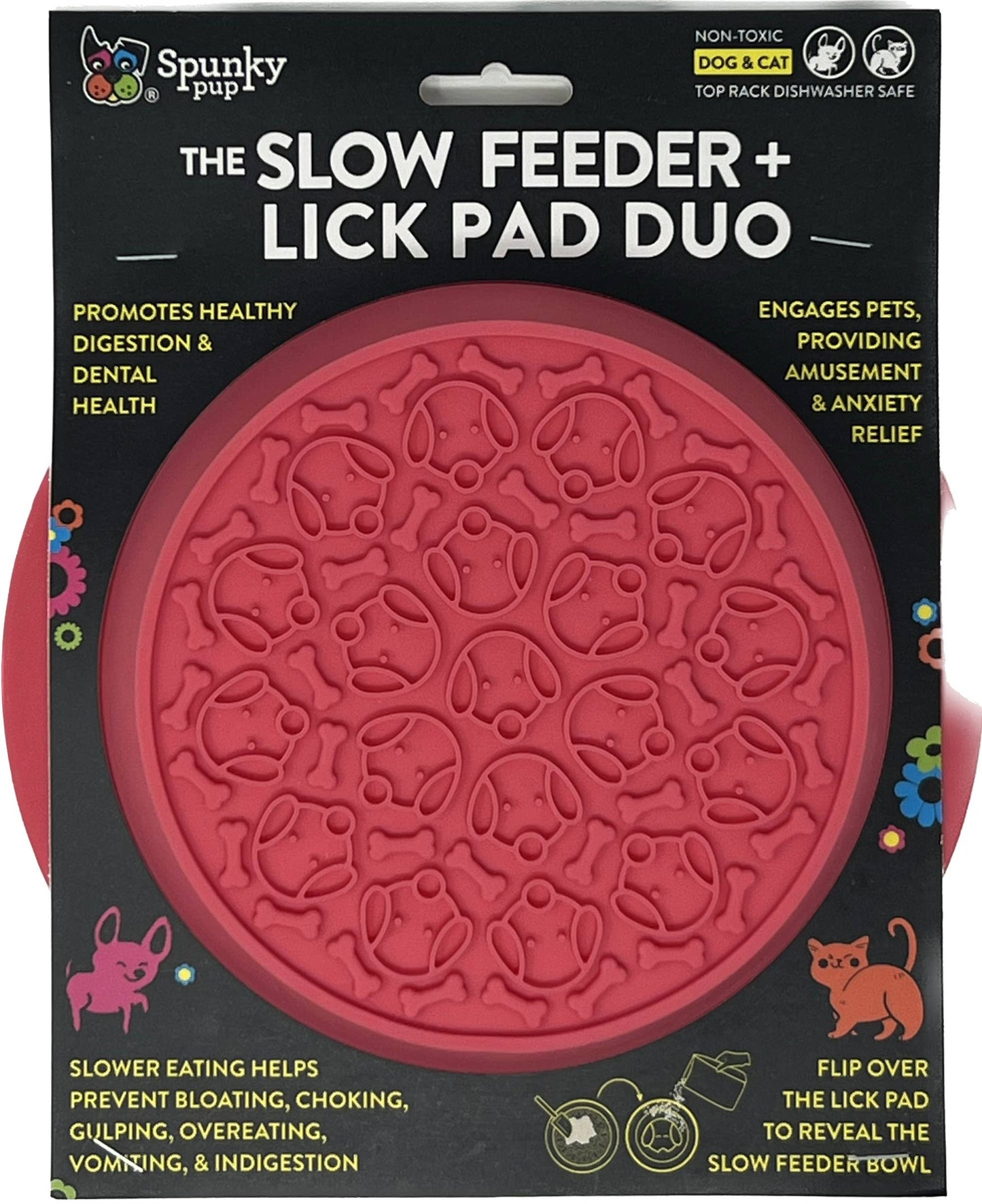 Spunky Pup - Lick Pad - Slow Feeder Duos! - Flower