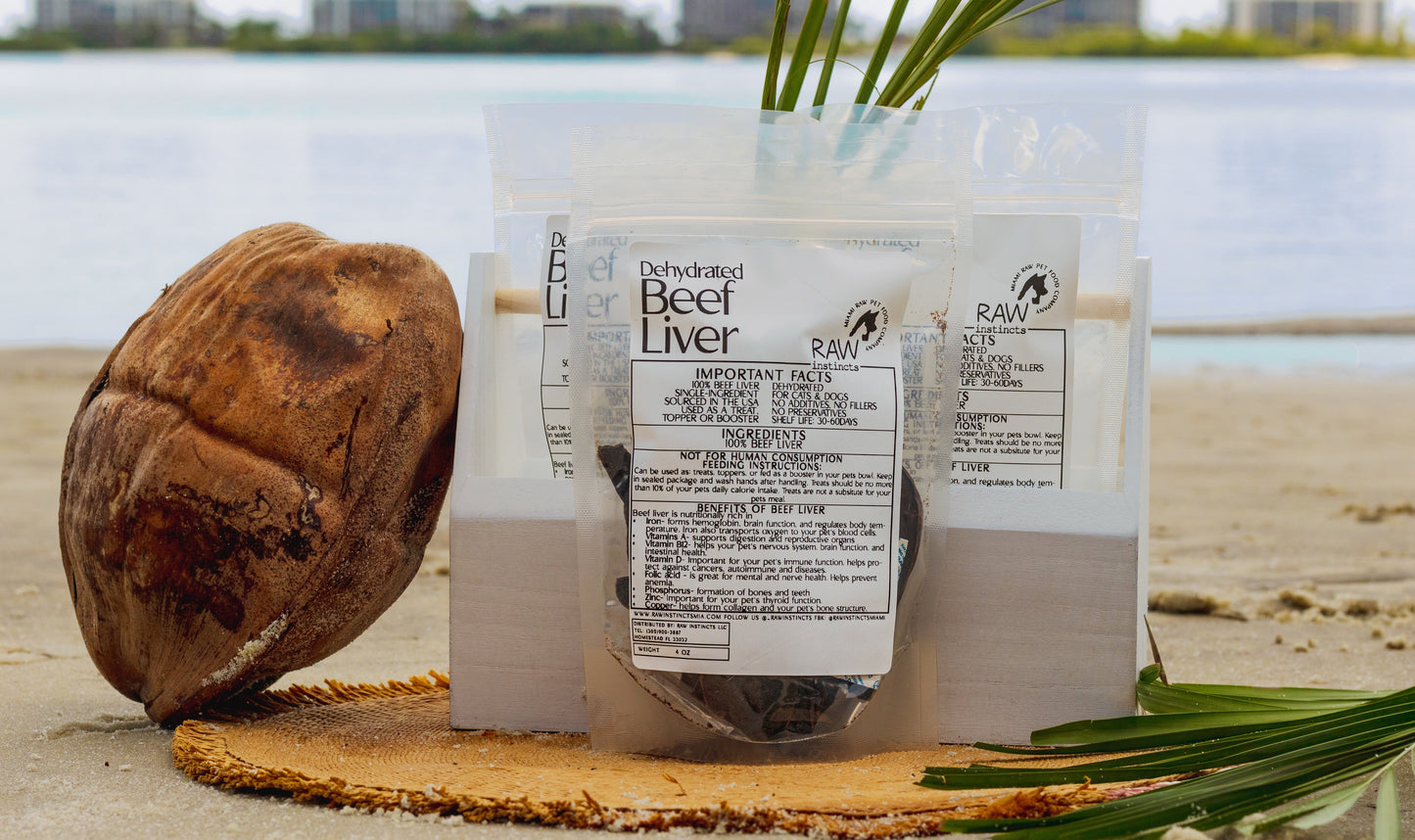 Dehydrated Beef Liver for Cats & Dogs — 100% Single Ingredient | Raw Instincts Florida | 4 oz - Doot's Pet LLC Collars For A Cause