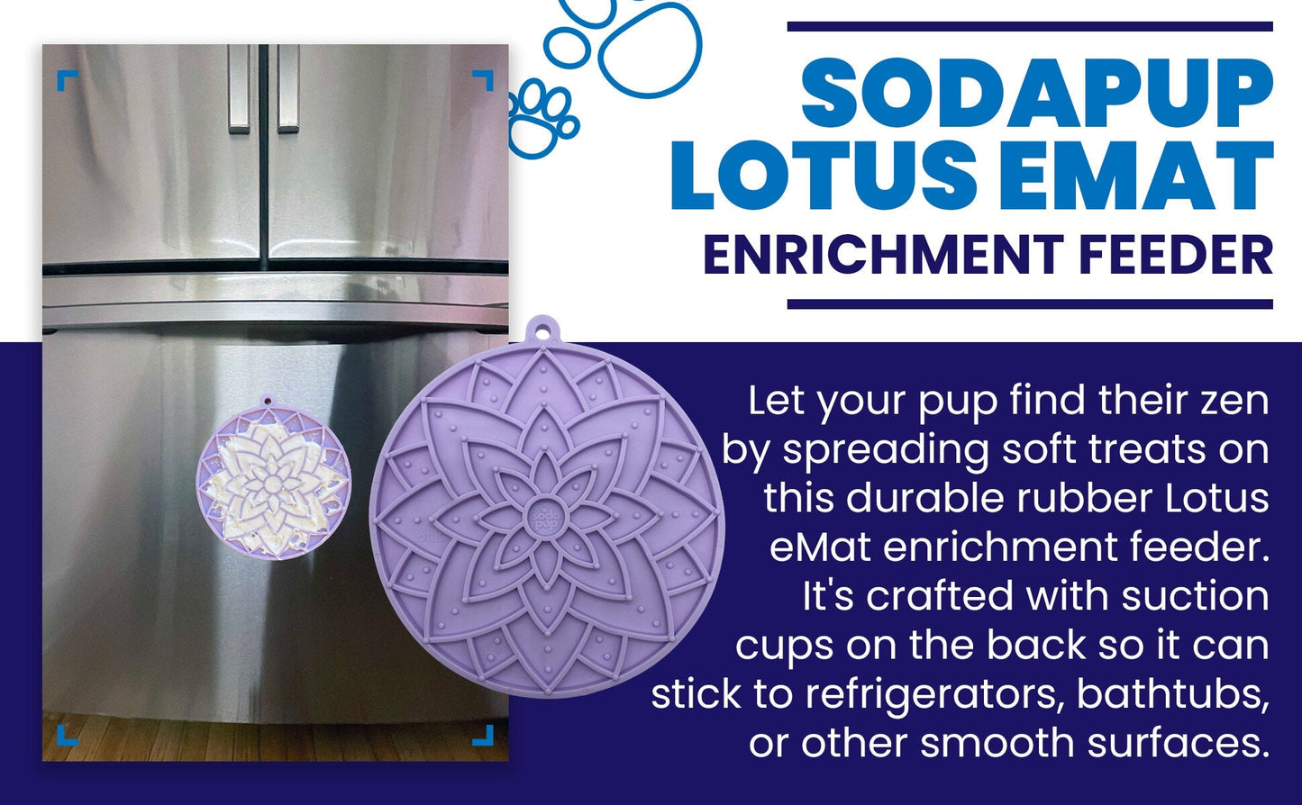 Lotus Design emat - Enrichment Lick Mat For Dogs and Cats - With Suction Cups | USA Made - Doot's Pet LLC Collars For A Cause