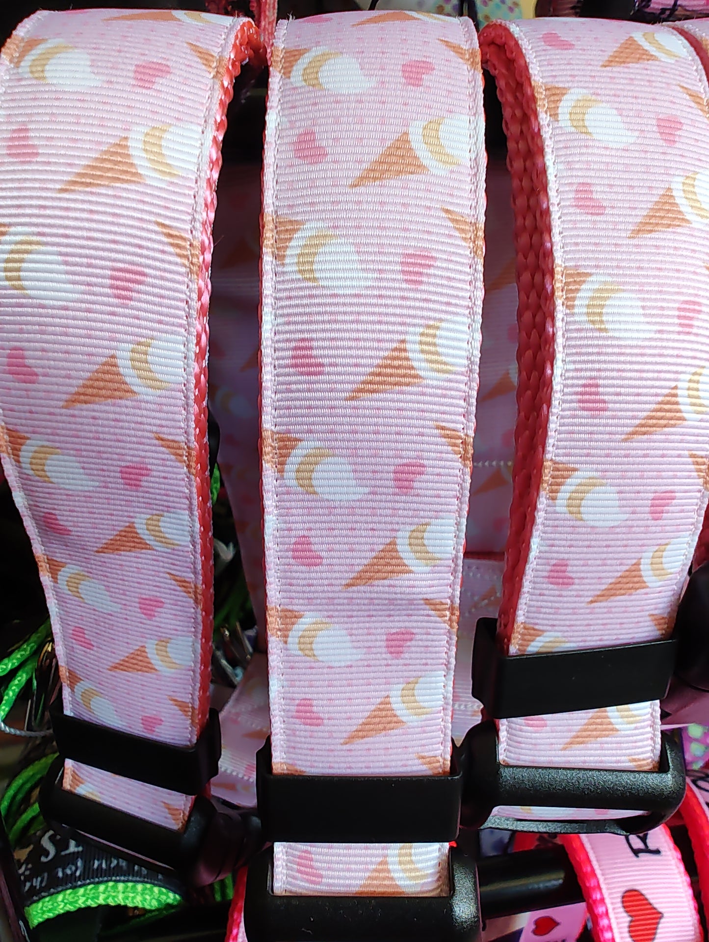 Ice Cream Pink Nylon Dog Collar MD, LG, XL, Leash - Doot's Pet LLC Collars For A Cause