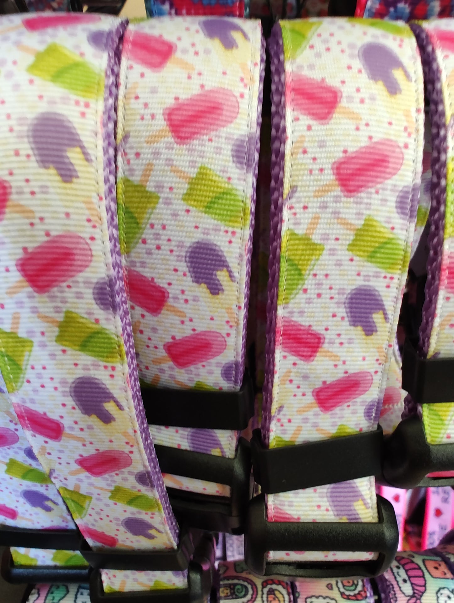 Popsicles Lavender Nylon Dog Collar MD, LG, XL, Leash - Doot's Pet LLC Collars For A Cause