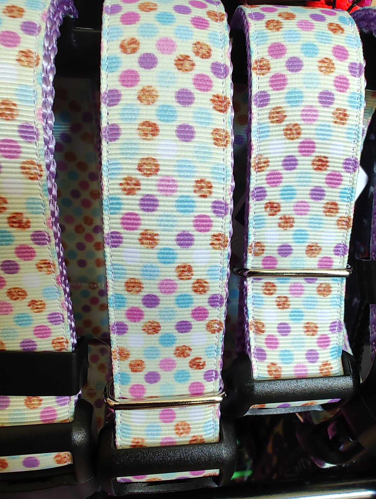 Dots Lavender Nylon Dog Collar MD, LG, XL, Leash - Doot's Pet LLC Collars For A Cause