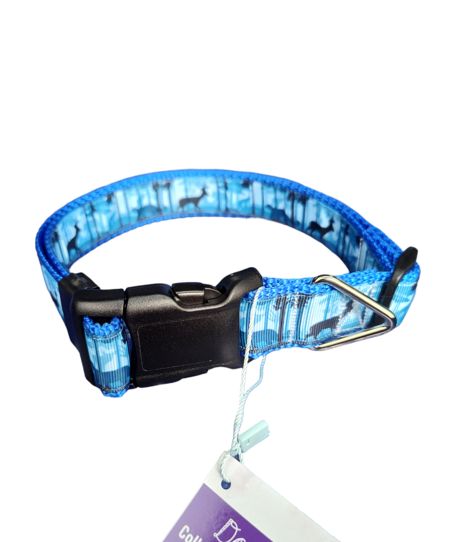 Wild Blue Forest Blue Nylon Dog Collar MD, LG, XL, Leash - Doot's Pet LLC Collars For A Cause