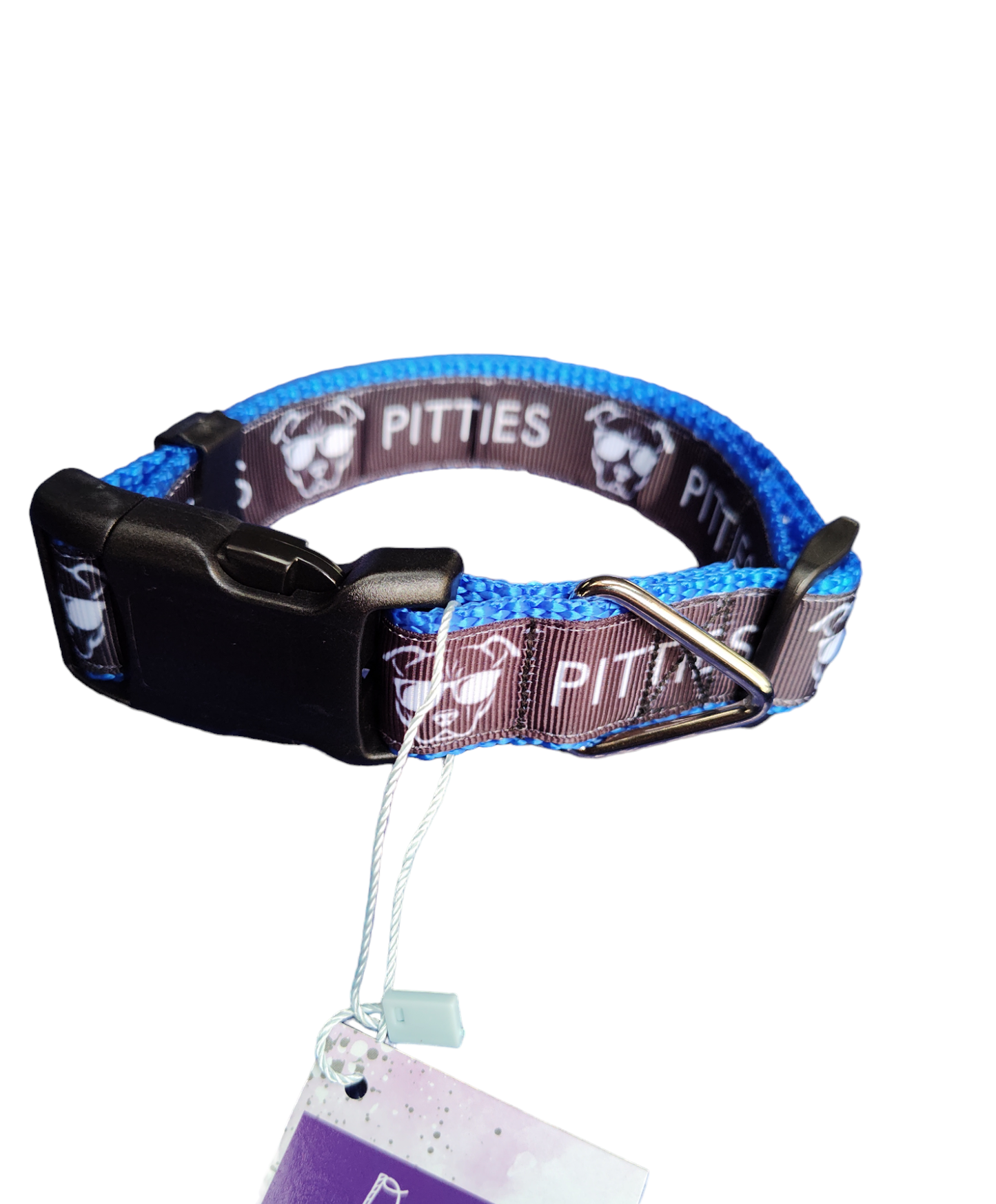 Pitties Pitbull Blue Nylon Dog Collar MD, LG, XL, Leash - Doot's Pet LLC Collars For A Cause