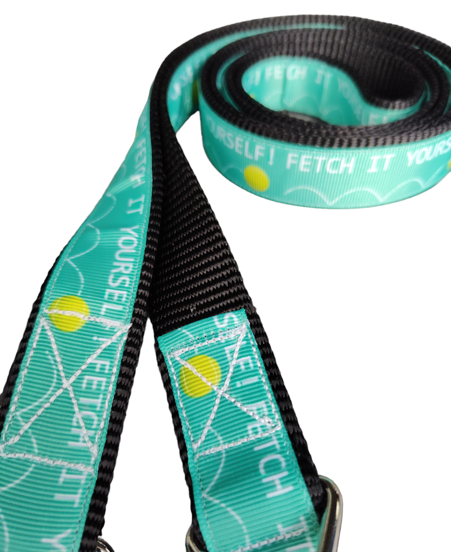 Fetch It Yourself! Black Nylon Dog Collar MD, LG, XL, Leash - Doot's Pet LLC Collars For A Cause