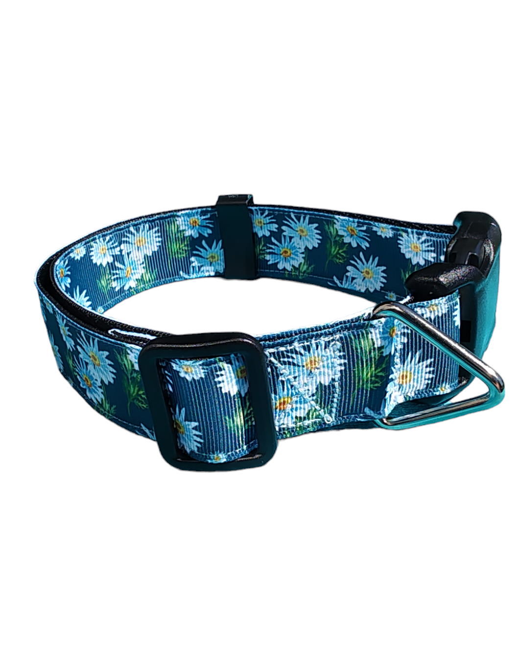 Watercolor Flowers Green Nylon Dog Collar MD, LG, XL, Leash - Doot's Pet LLC Collars For A Cause