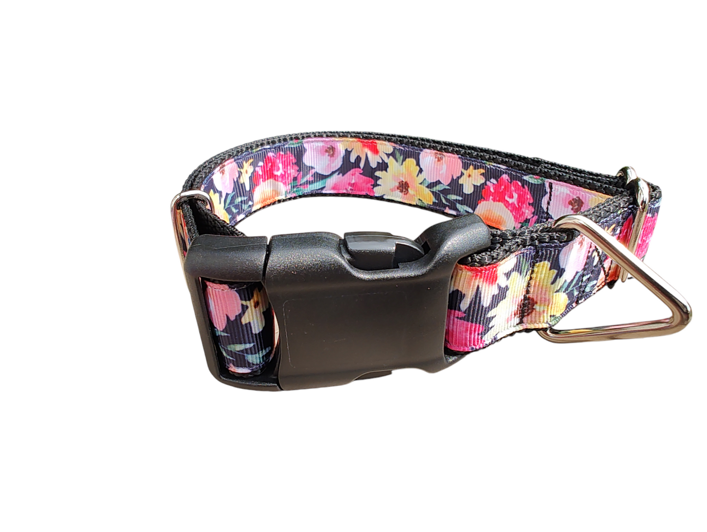 Painted Flowers Nylon Dog Collar