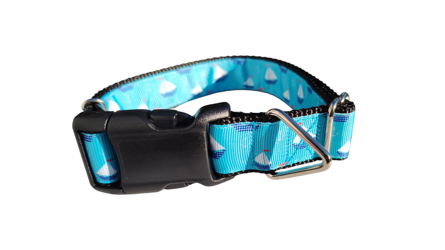 Sailboats Nylon Dog Collar