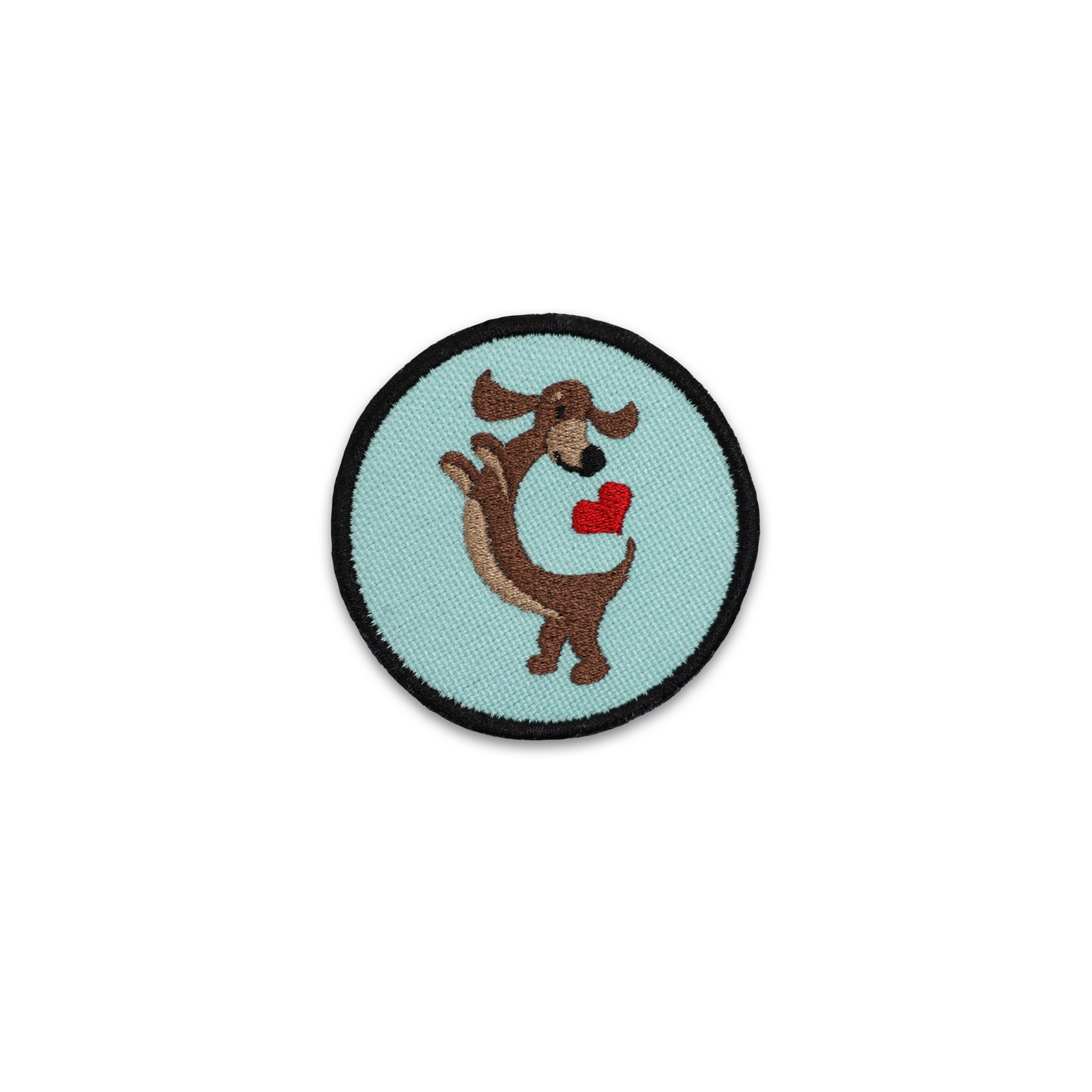 Dachshund Heart Circle Patch