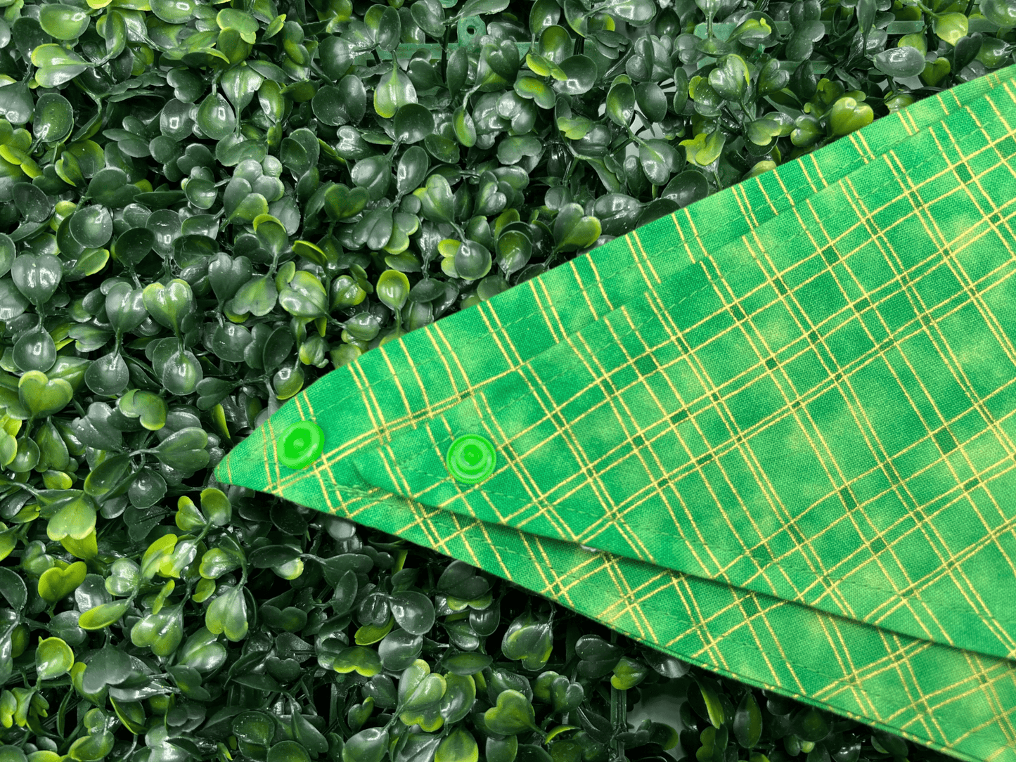 Green & Gold Plaid Bandana