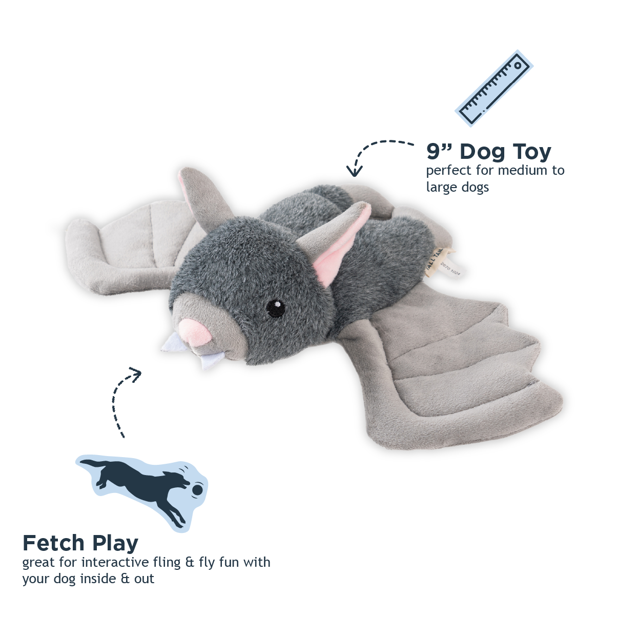 Tall Tails - Bat Fling and Fetch Toy for Dogs