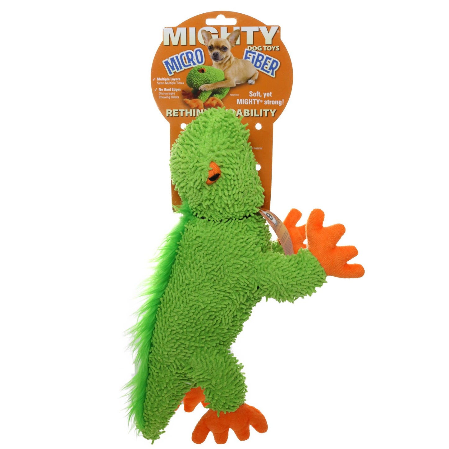 Tuffy Dog Toys - VIP Products - Mighty Micro Fiber Lizard, Durable, Squeaky Dog Toy