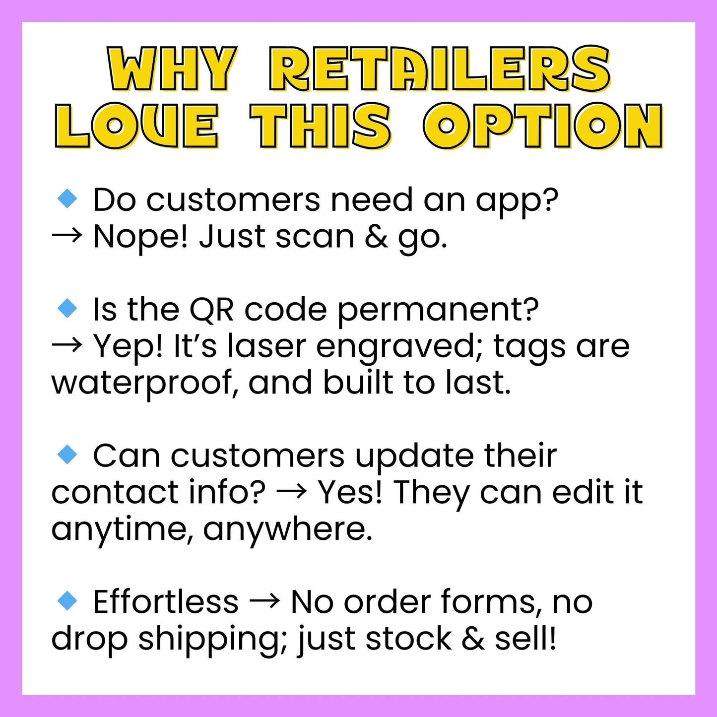 Bad Tags - Enamel Dog ID Tag w/ Personalized QR Code - I Was Rescued - Engraved QR Code / Small 1"