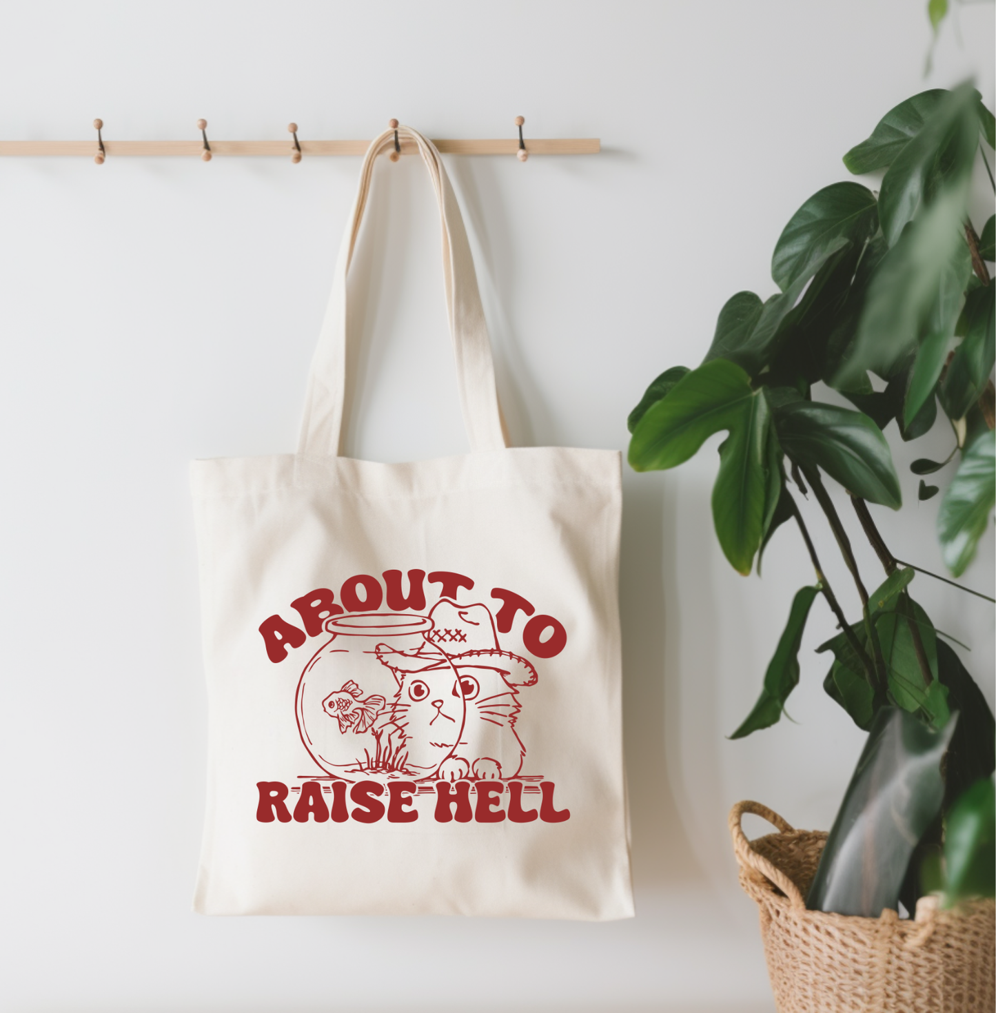 EnchantingSunshine - About To Raise Hell Canvas Tote Bag - Doot's Pet LLC Collars For A Cause