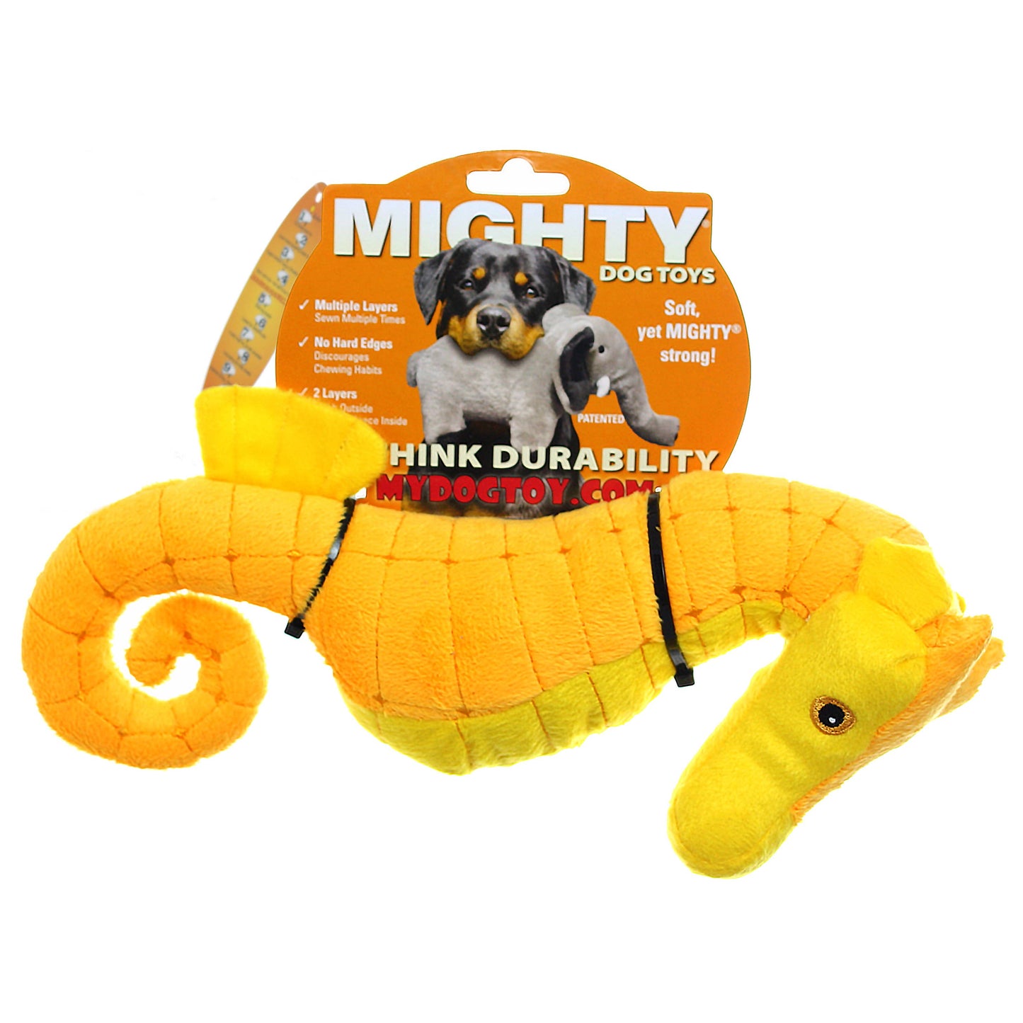 Tuffy Dog Toys - VIP Products - Mighty Ocean Seahorse, Plush, Squeaky Dog Toy