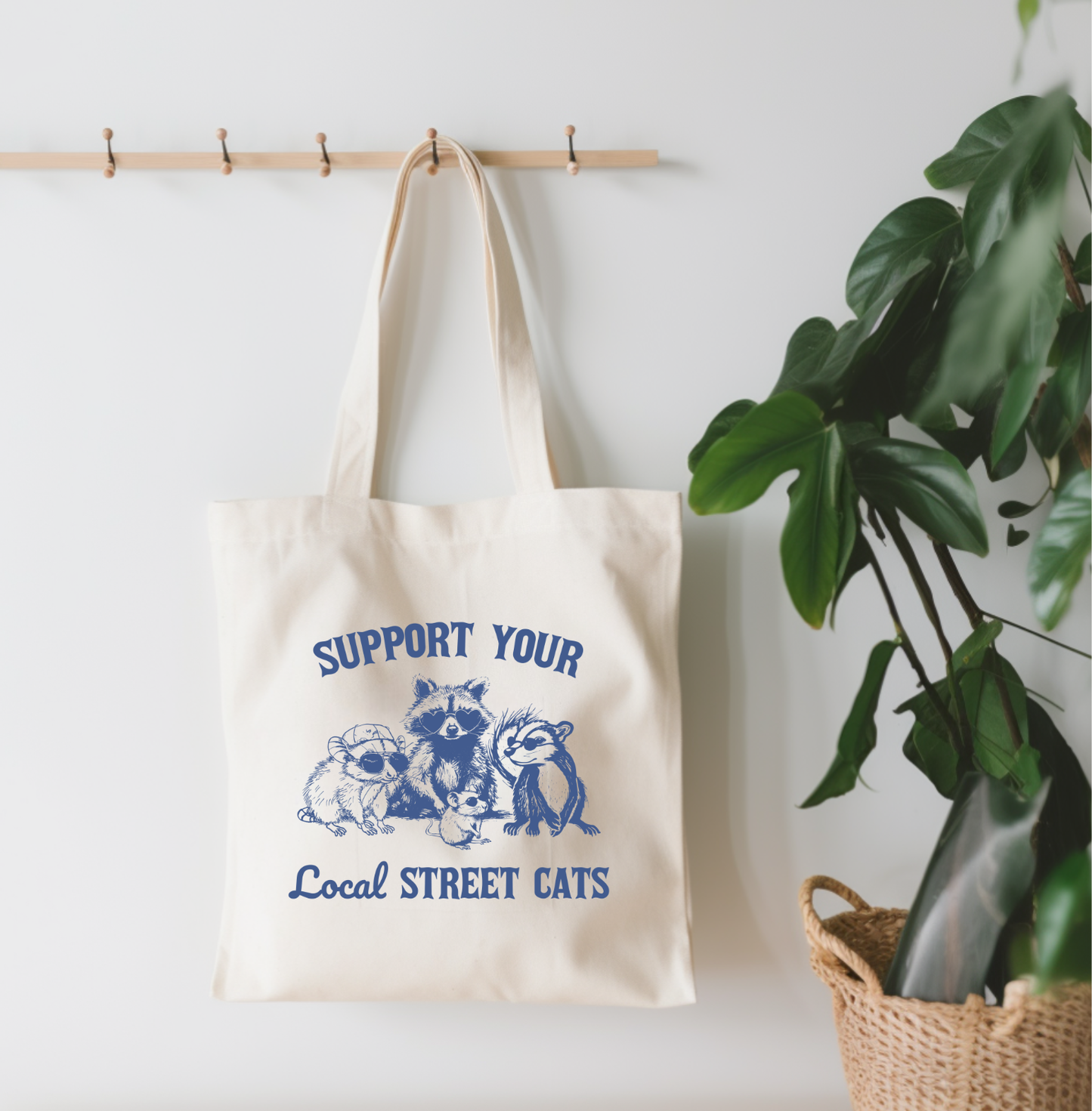 EnchantingSunshine - Support Your Local Street Cats Small Canvas Tote Bag - Doot's Pet LLC Collars For A Cause