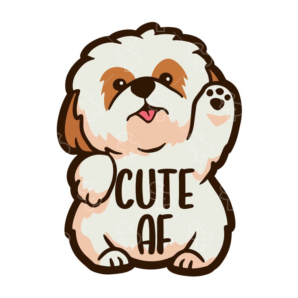 Two Feet Treats - Cartoon Dog Cute AF - Sticker