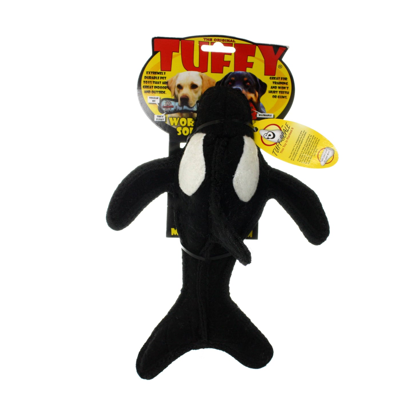 Tuffy Dog Toys - VIP Products - Tuffy Ocean Killer Whale, Durable, Tough, Squeaky Dog Toy