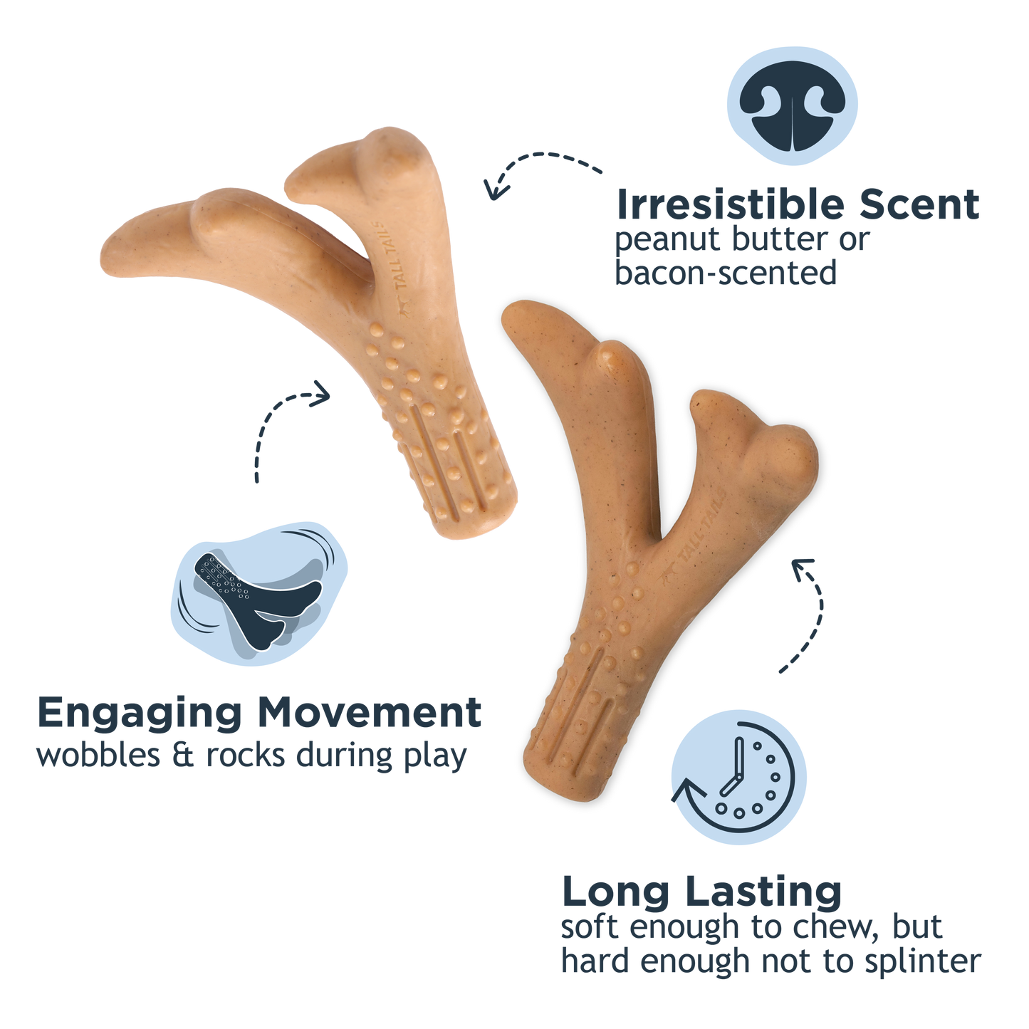 Tall Tails - Peanut Butter-Scented Antler Chew Dog Toy - Medium