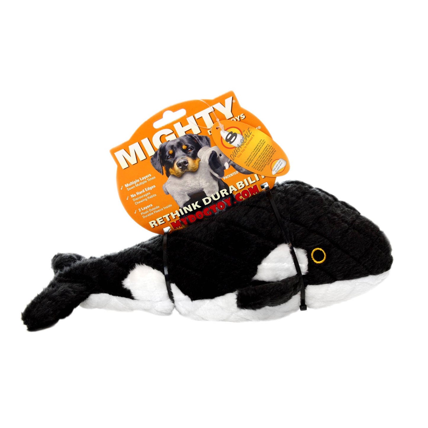 Tuffy Dog Toys - VIP Products - Mighty Ocean Whale, Plush, Squeaky Dog Toy