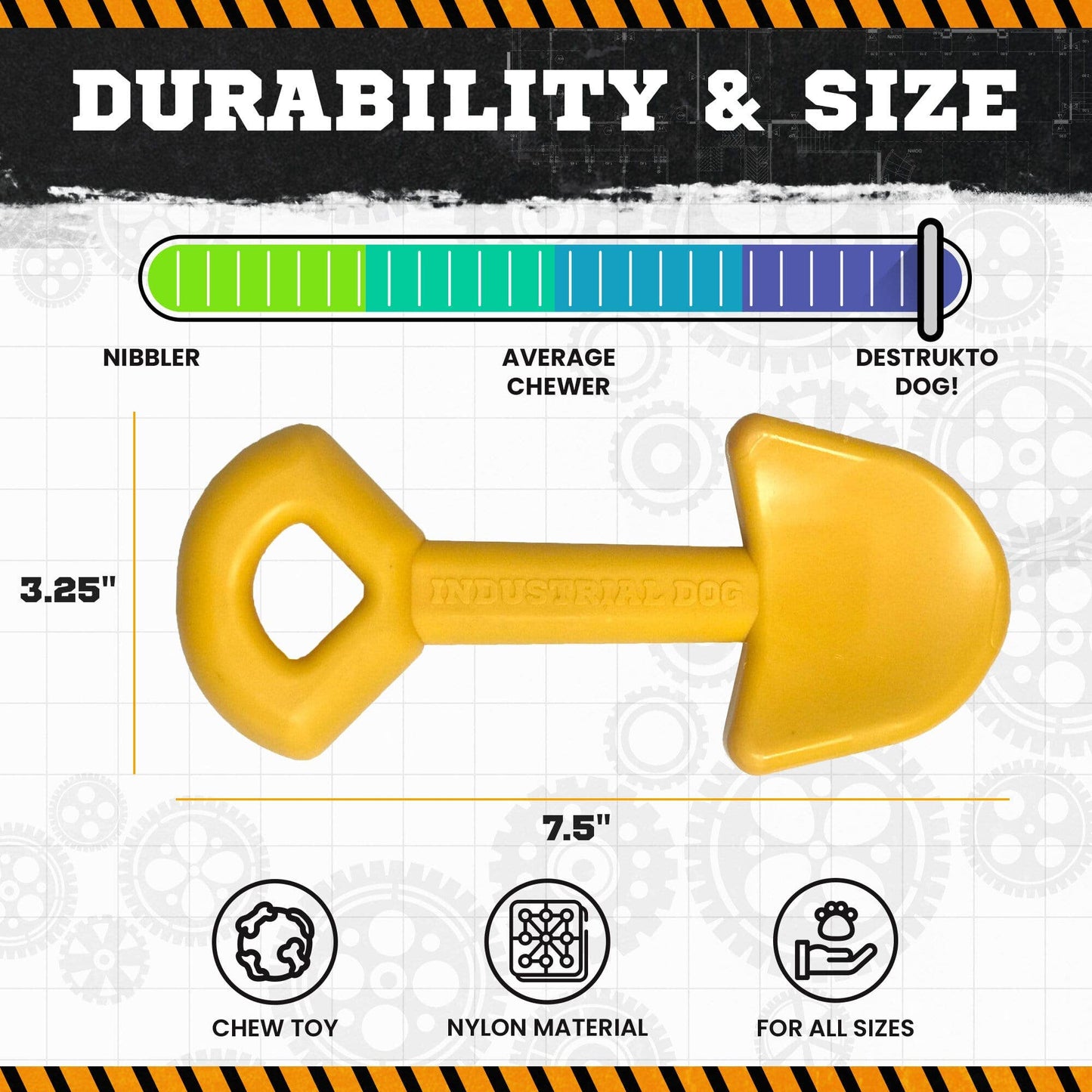 SodaPup - ID Nylon Shovel - Med/Large - Durable - Yellow