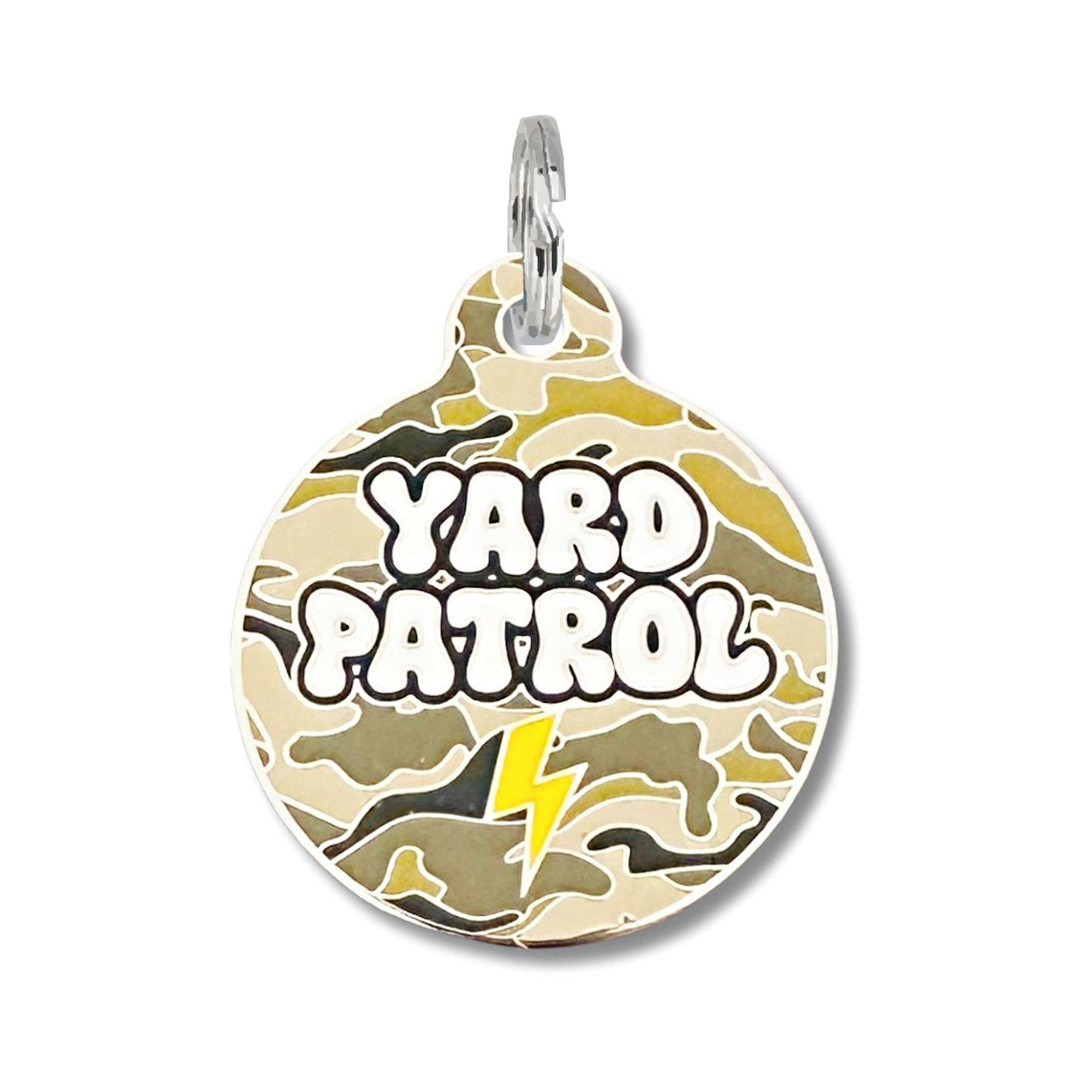 Bad Tags - Camo Dog ID Tag w/ Personalized QR Code - Yard Patrol - Engraved QR Code / Small 1"