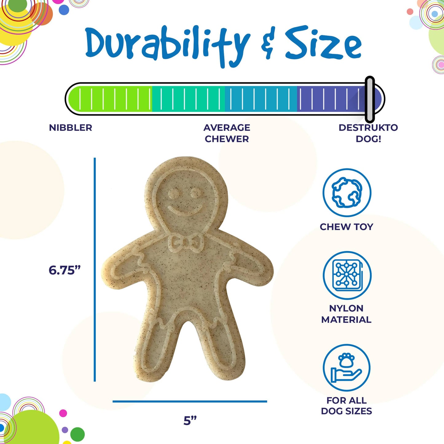 SodaPup - Gingerbread Man Christmas Nylon Chew Toy