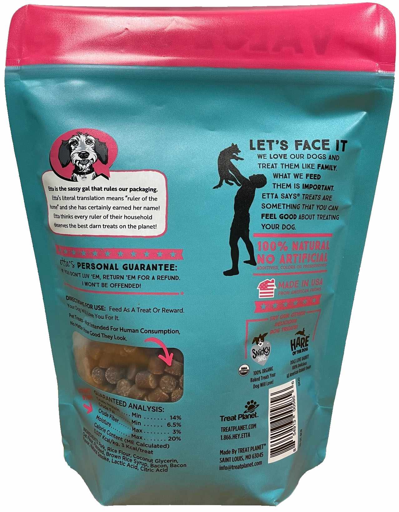 Etta Says! Sit! Dog Training Treats Bacon Value Bag 16oz