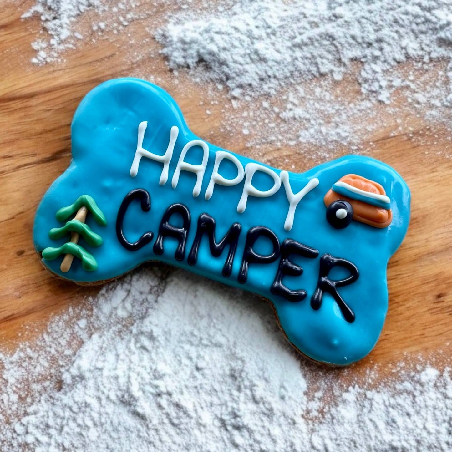 YumYum4DOGS - 6 inch Happy Camper Dog Bone dog treat- Single - Doot's Pet LLC Collars For A Cause