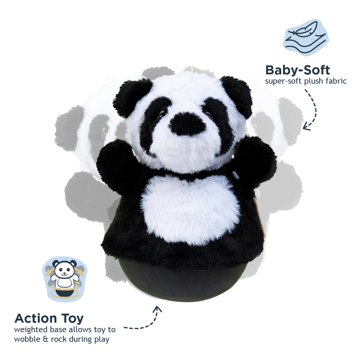 Tall Tails - Panda Roly Poly Dog Toy