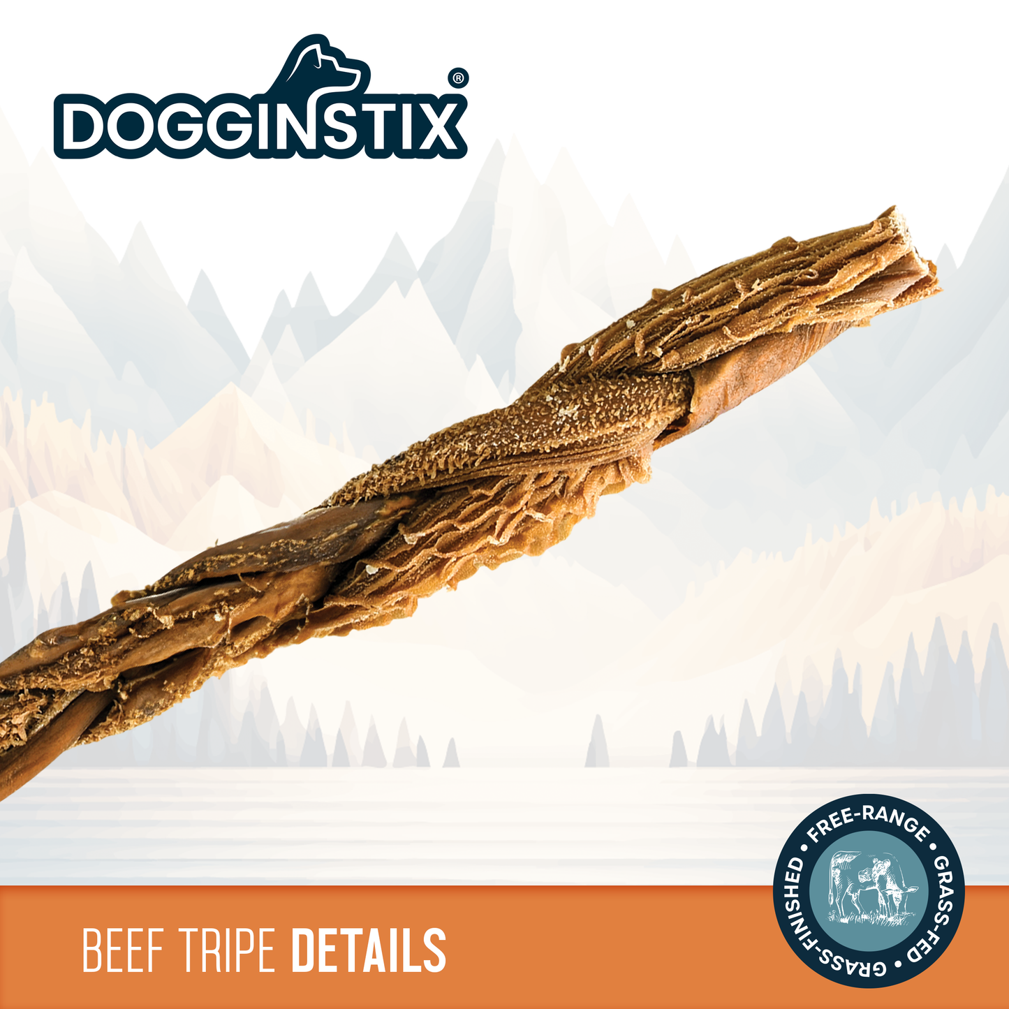 Doot's Chew Bar - Dogginstix - 12" Braided Beef Tripe Sticks