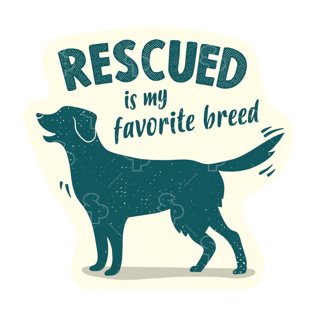 Two Feet Treats - My Favorite Breed is Rescued - Sticker