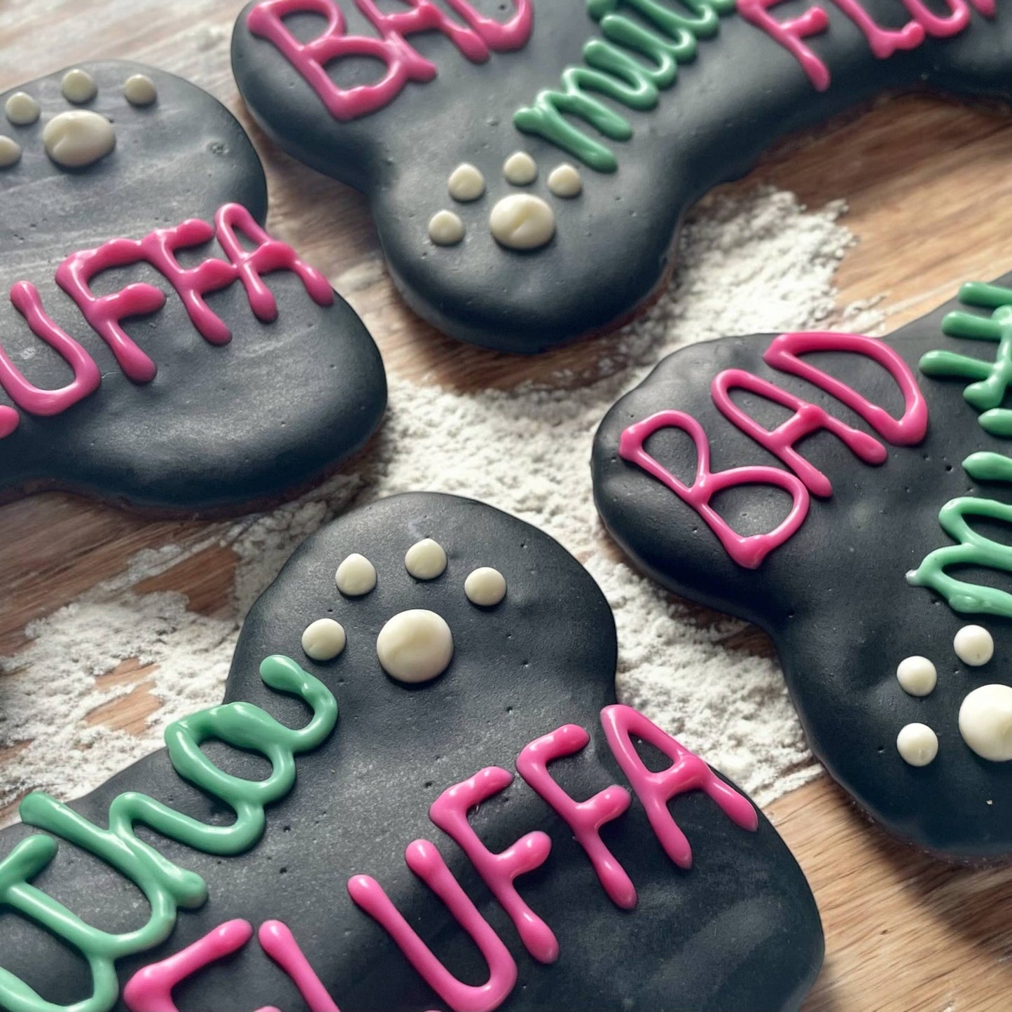 YumYum4DOGS - 6 inch BAD MUTTHA FLUFFA Bone dog treat- Single - Doot's Pet LLC Collars For A Cause