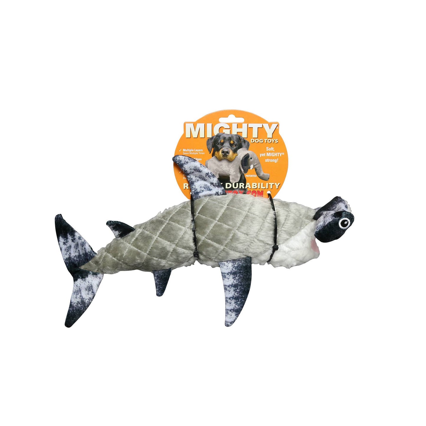 Tuffy Dog Toys - VIP Products - Mighty Ocean Hammerhead, Plush, Squeaky Dog Toy - Doot's Pet LLC Collars For A Cause