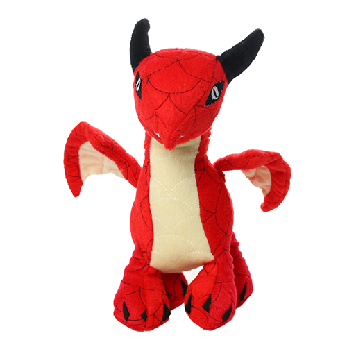 Tuffy Dog Toys - VIP Products - Mighty Dragon - Red, Plush, Squeaky Dog Toy - Doot's Pet LLC Collars For A Cause