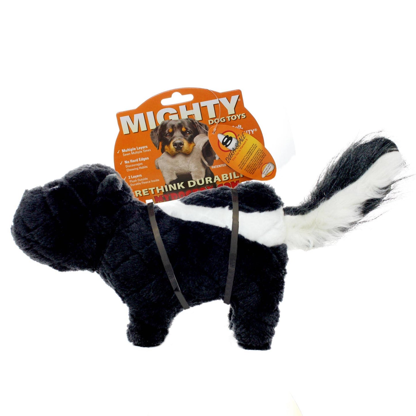 Tuffy Dog Toys - VIP Products - Mighty Nature Skunk, Plush, Squeaky Dog Toy