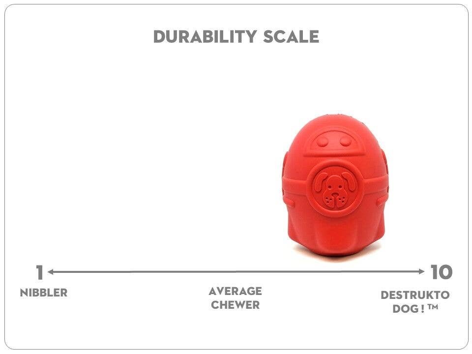 SodaPup - Spotnik Rocketman - Chew Toy - Treat Dispenser - Large - Red