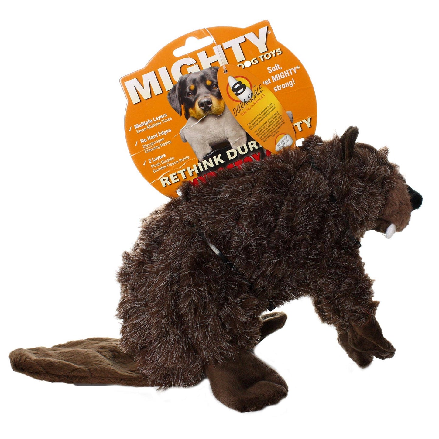 Tuffy Dog Toys - VIP Products - Mighty Nature Beaver, Plush, Squeaky Dog Toy