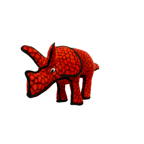 Tuffy Dog Toys - VIP Products - Tuffy Dinosaur Triceratops, Tough, Durable Dog Toy