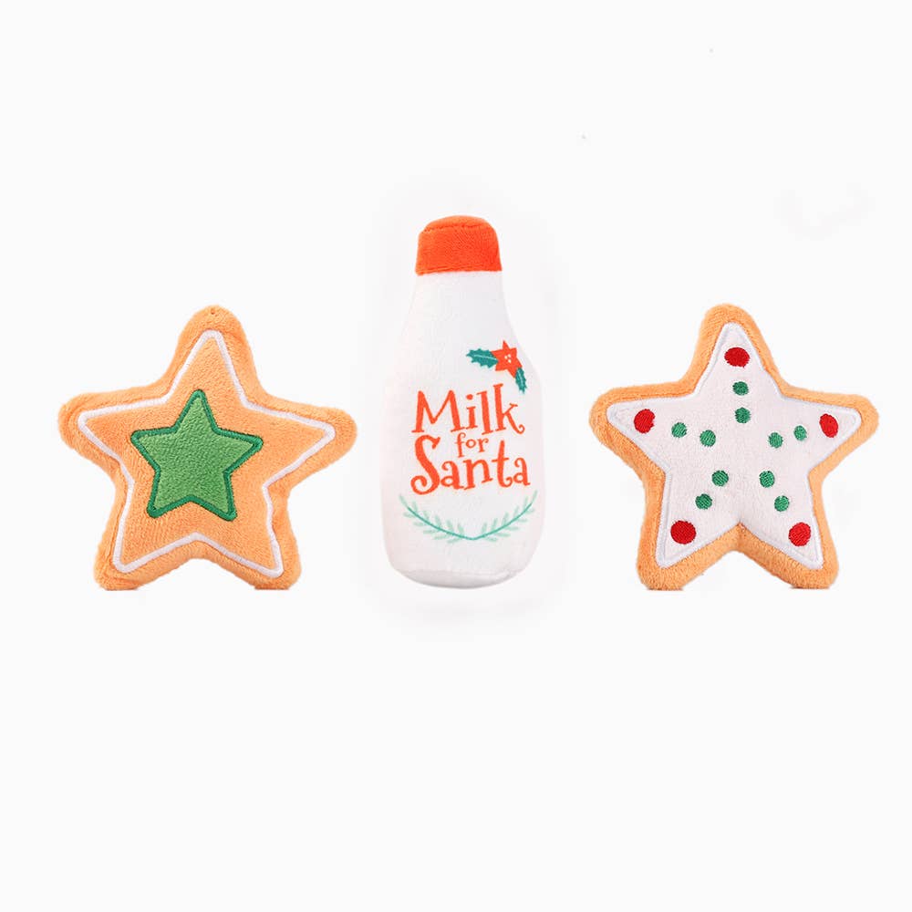 Hugsmart Products Inc - HugSmart Pet - Happy Woofmas | Milk & Cookies - Plush Toy
