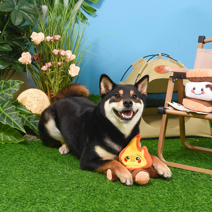 Hugsmart Products Inc - HugSmart Pet - Camping Pups | Campfire - Dog Plush Toy