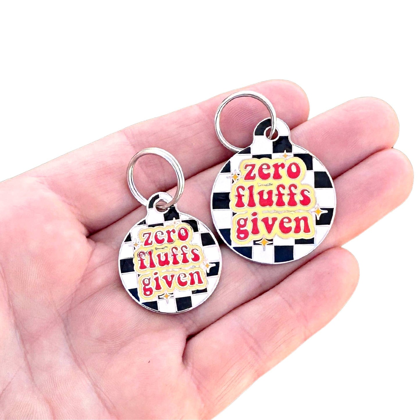 Bad Tags - Dog ID Tag with Personalized QR Code - Zero Woofs Given - Engraved QR Code / Large 1.25"