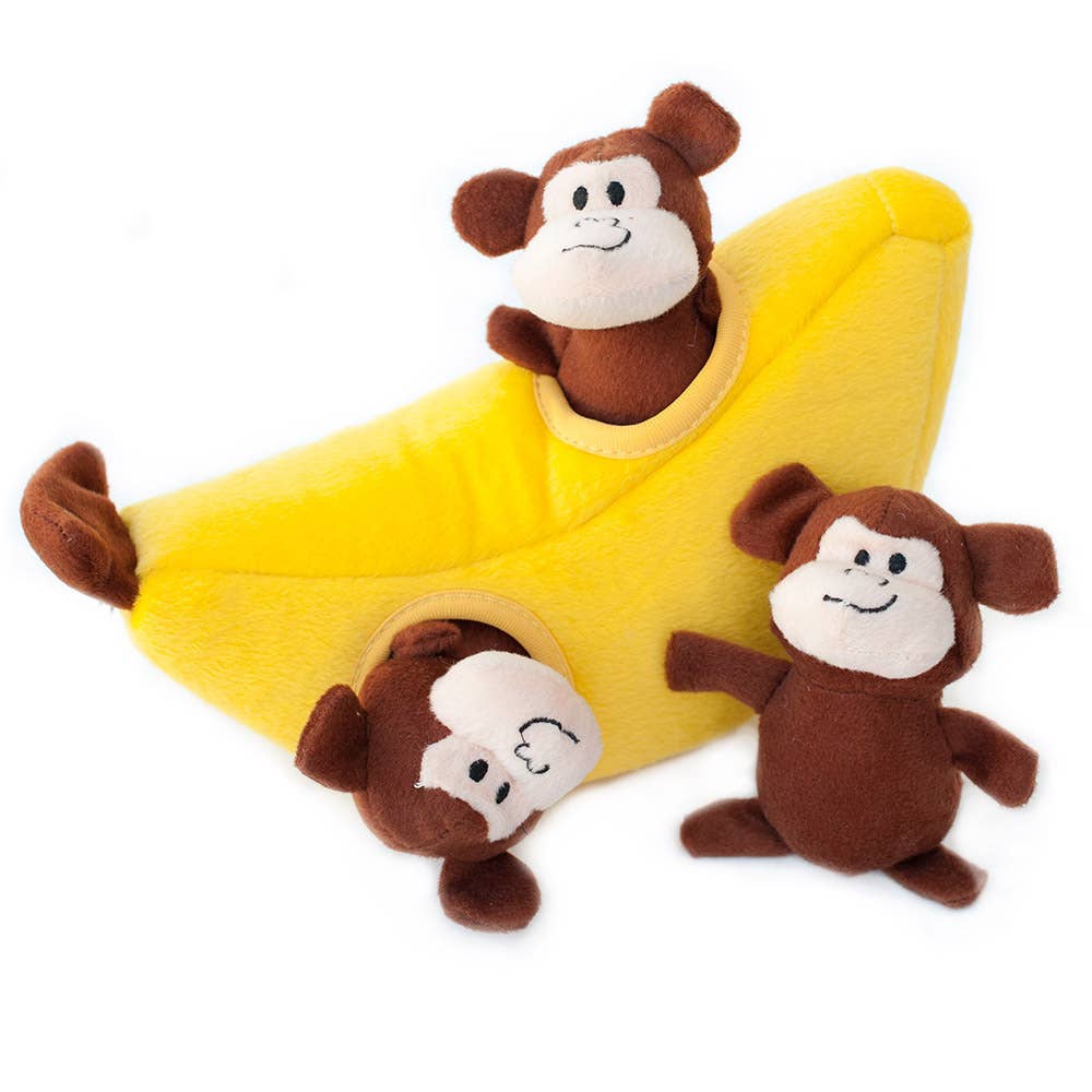 ZippyPaws - Zippy Burrow - Monkey 'n Banana - Dog Toy