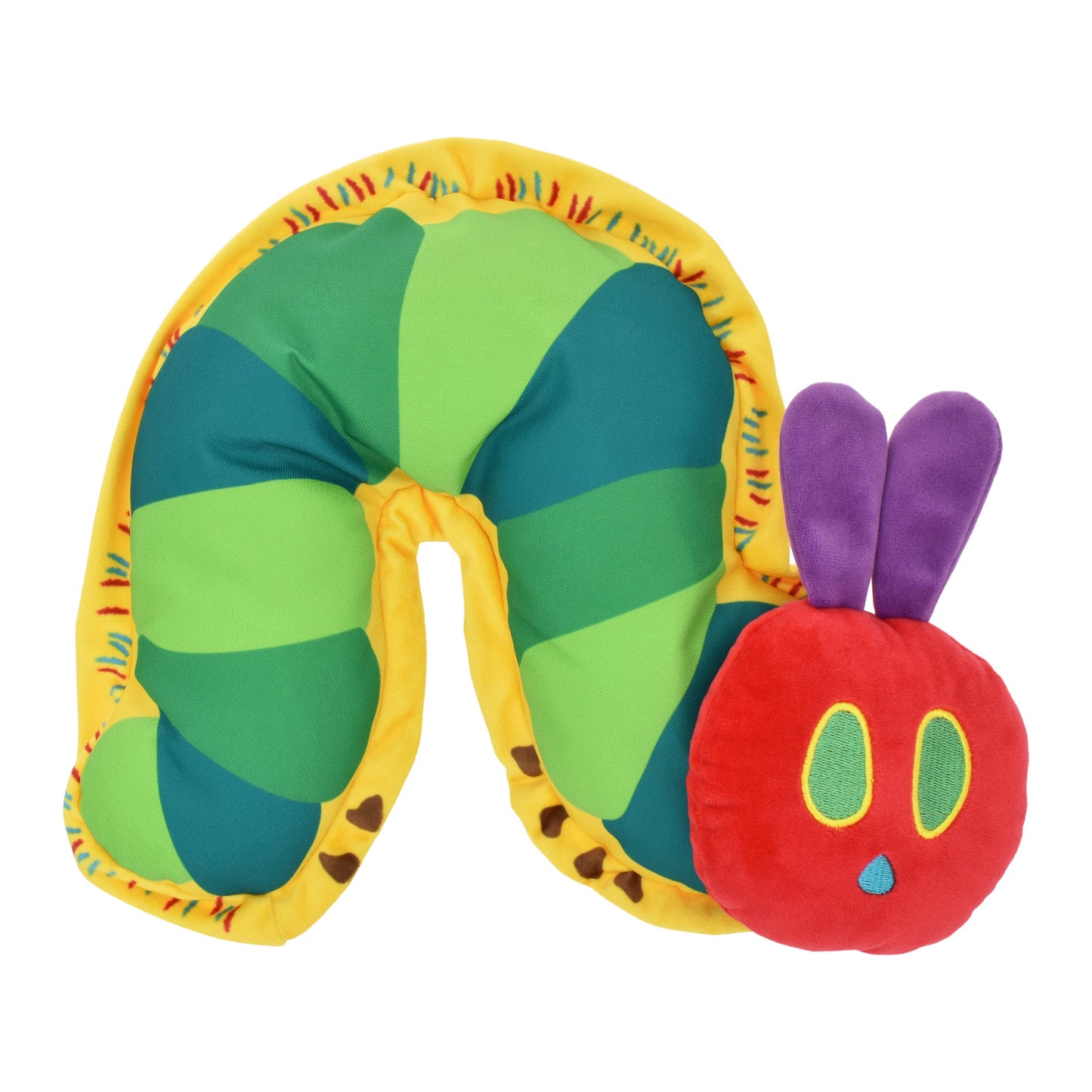 Multipet EC Caterpillar Flattie Plush Dog Toy 7.2"