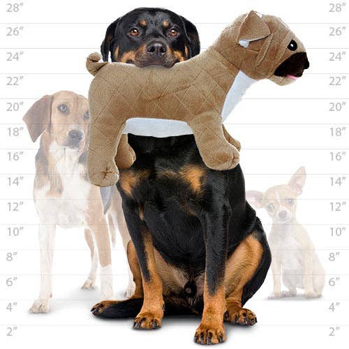 Tuffy Dog Toys - VIP Products - Mighty Farm Pug, Plush, Squeaky Dog Toy