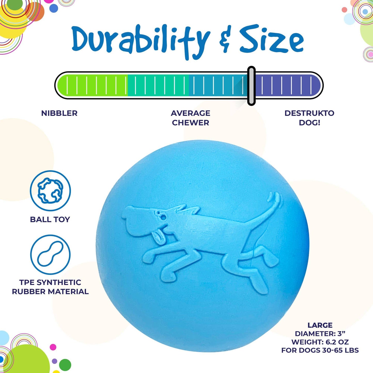 SodaPup - Wag Ball Durable Synthetic Rubber Chew & Retrieving Toy